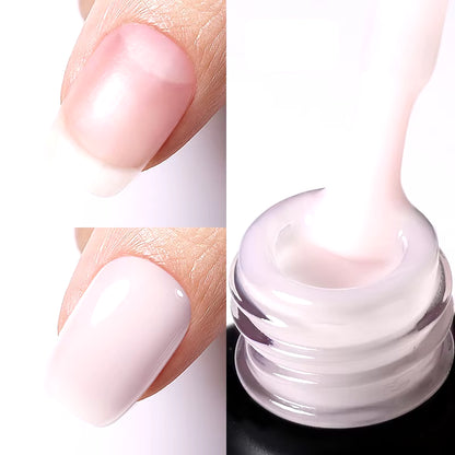 Milky Pink Rubber Base Gel Nail Polish Glitter 15Ml Semi-Permanent Varnish Soak off Self Leveling UV LED Gel