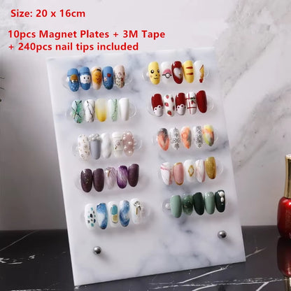 Professional Model Nail Display Board Acrylic Nail Color Card Nail Gel Polish Display Book Chart False Nail Display Rack