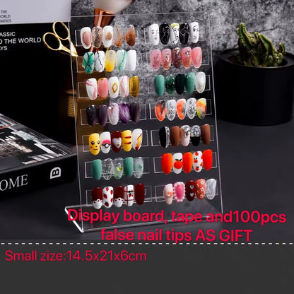 Professional Model Nail Display Board Acrylic Nail Color Card Nail Gel Polish Display Book Chart False Nail Display Rack