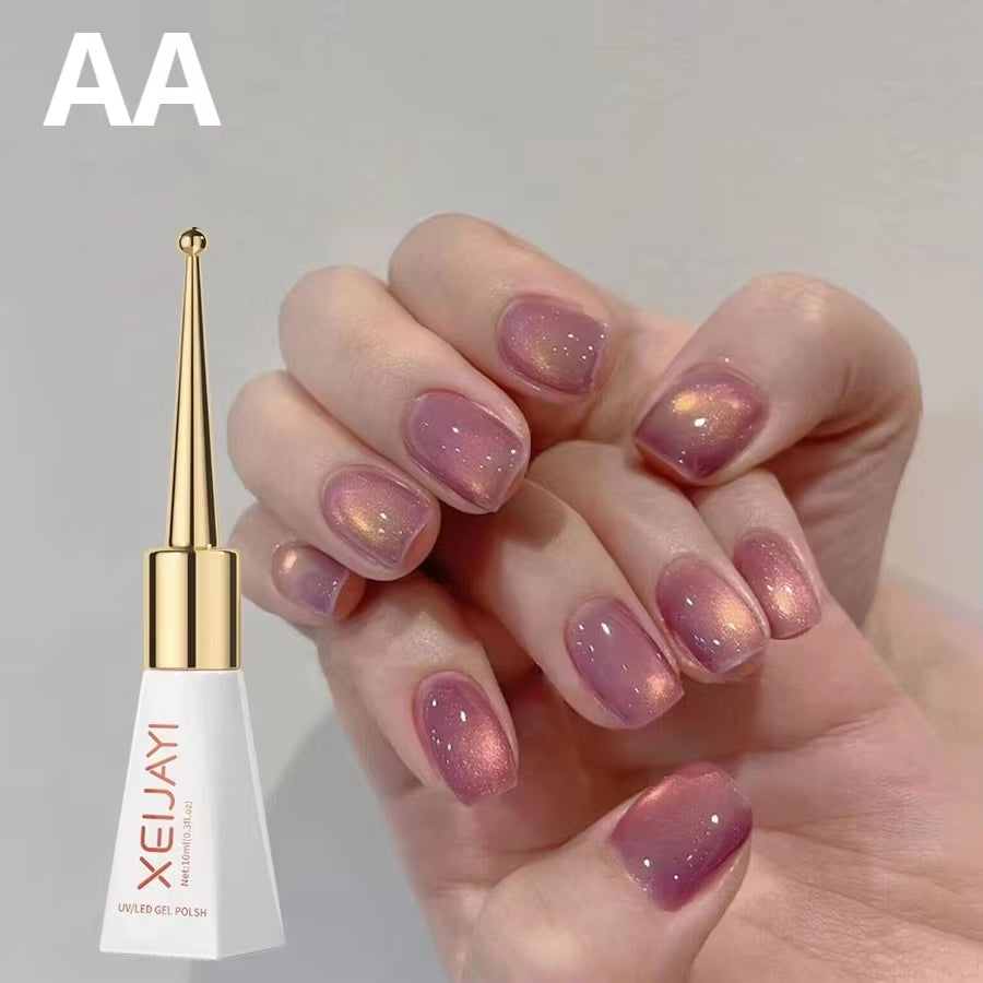 Magnetic Gel Purple Color Reflective Glitter Cat Eye Gel Polish 자석젤 Semi-Permanent Nail Polish UV Venalisa for Manicure