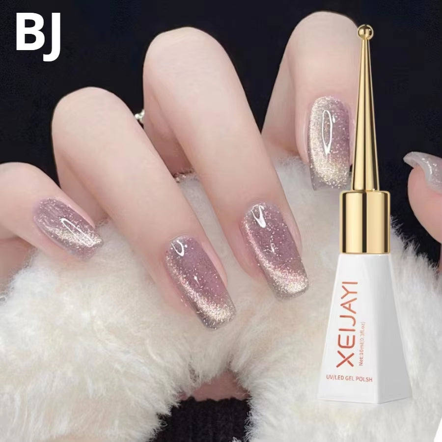 Magnetic Gel Purple Color Reflective Glitter Cat Eye Gel Polish 자석젤 Semi-Permanent Nail Polish UV Venalisa for Manicure