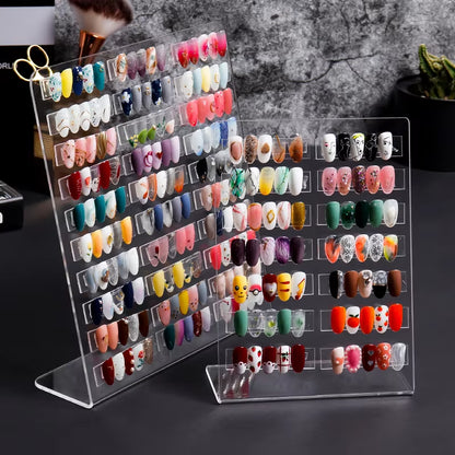 Professional Model Nail Display Board Acrylic Nail Color Card Nail Gel Polish Display Book Chart False Nail Display Rack