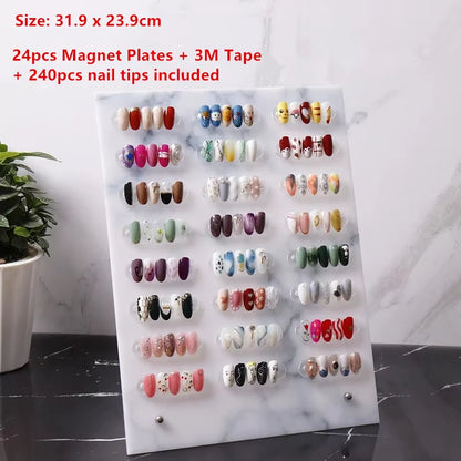 Professional Model Nail Display Board Acrylic Nail Color Card Nail Gel Polish Display Book Chart False Nail Display Rack