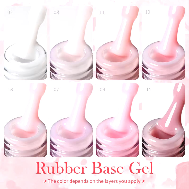 Milky Pink Rubber Base Gel Nail Polish Glitter 15Ml Semi-Permanent Varnish Soak off Self Leveling UV LED Gel