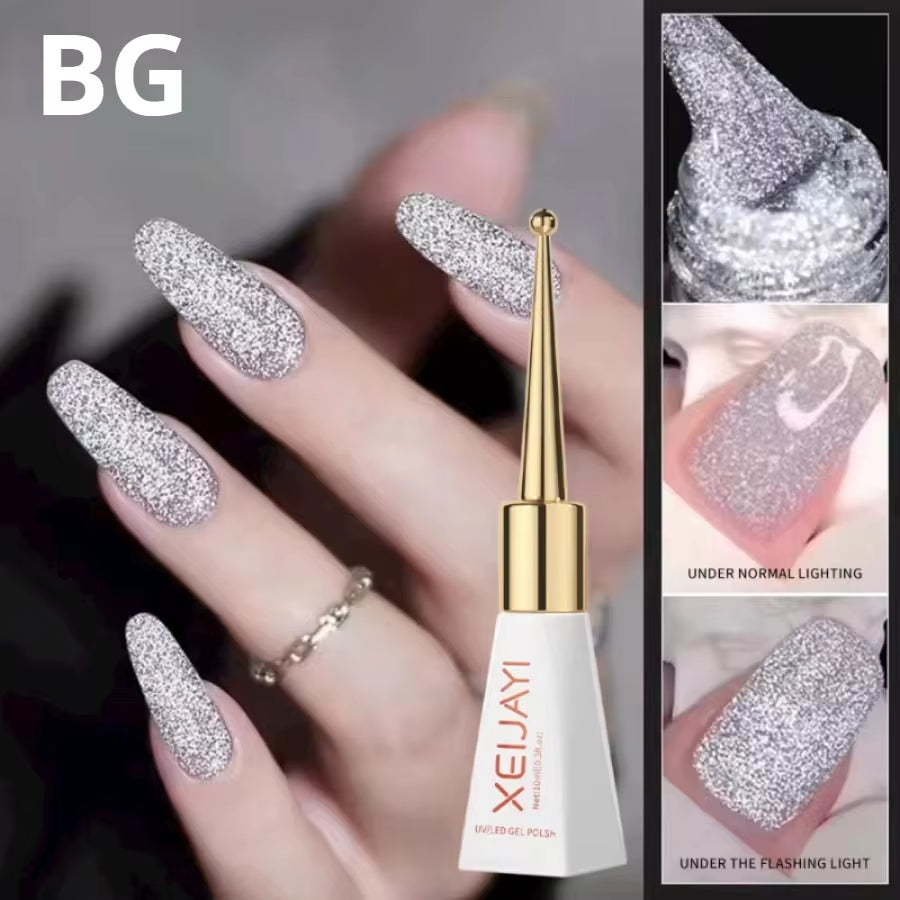 Magnetic Gel Purple Color Reflective Glitter Cat Eye Gel Polish 자석젤 Semi-Permanent Nail Polish UV Venalisa for Manicure