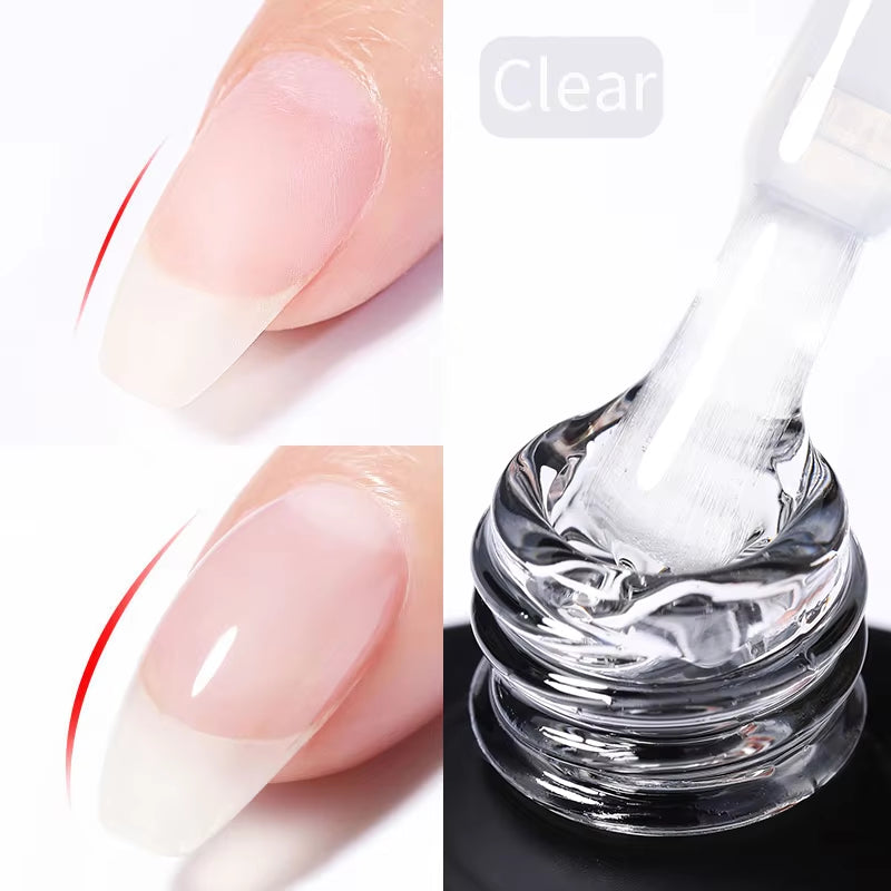 Milky Pink Rubber Base Gel Nail Polish Glitter 15Ml Semi-Permanent Varnish Soak off Self Leveling UV LED Gel