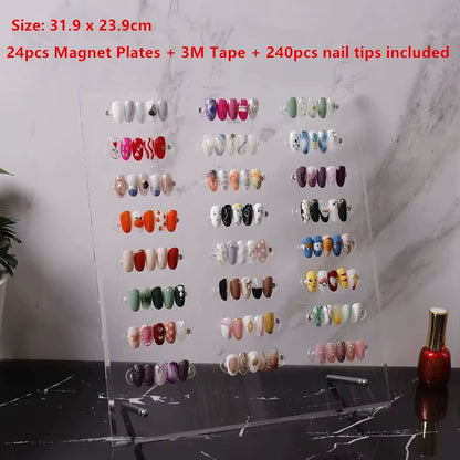 Professional Model Nail Display Board Acrylic Nail Color Card Nail Gel Polish Display Book Chart False Nail Display Rack