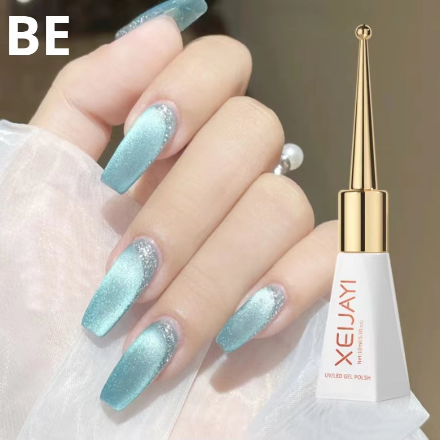 Magnetic Gel Purple Color Reflective Glitter Cat Eye Gel Polish 자석젤 Semi-Permanent Nail Polish UV Venalisa for Manicure