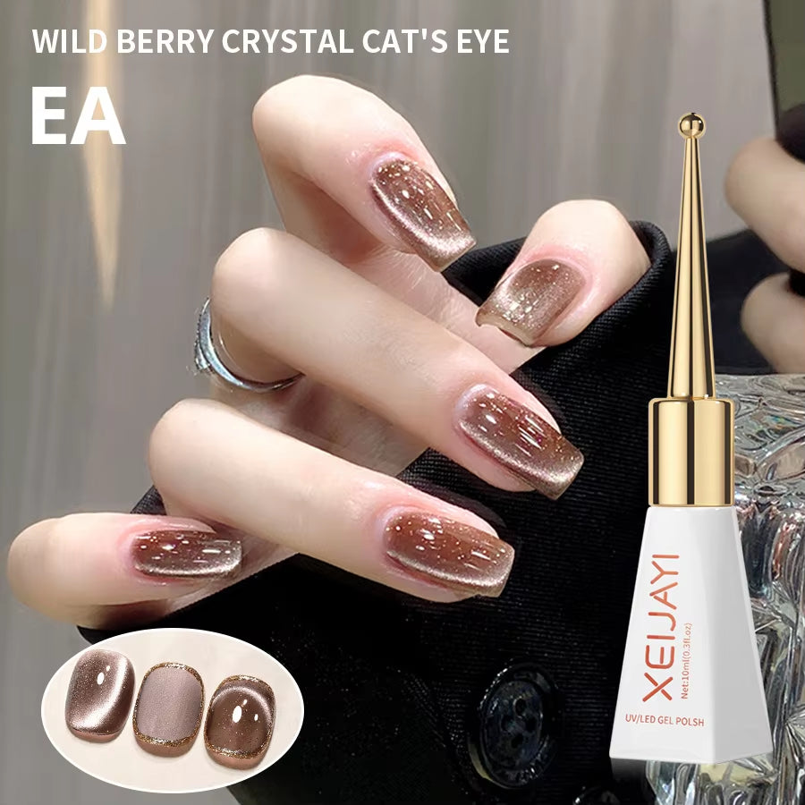 Magnetic Gel Purple Color Reflective Glitter Cat Eye Gel Polish 자석젤 Semi-Permanent Nail Polish UV Venalisa for Manicure