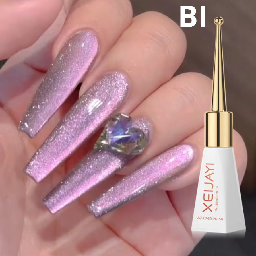 Magnetic Gel Purple Color Reflective Glitter Cat Eye Gel Polish 자석젤 Semi-Permanent Nail Polish UV Venalisa for Manicure