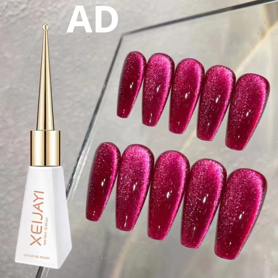 Magnetic Gel Purple Color Reflective Glitter Cat Eye Gel Polish 자석젤 Semi-Permanent Nail Polish UV Venalisa for Manicure