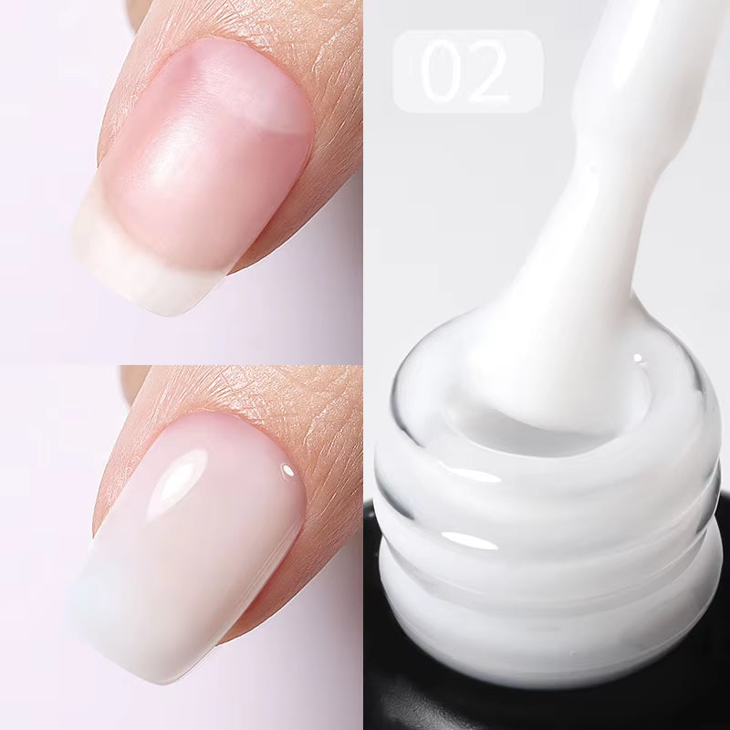 Milky Pink Rubber Base Gel Nail Polish Glitter 15Ml Semi-Permanent Varnish Soak off Self Leveling UV LED Gel