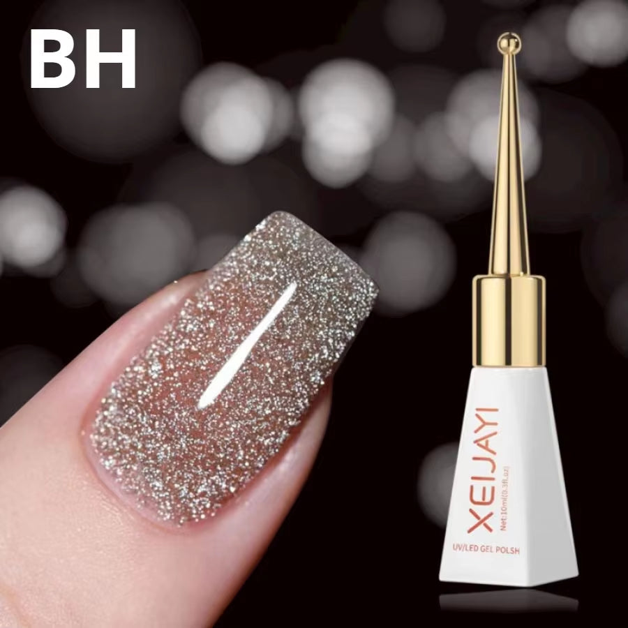 Magnetic Gel Purple Color Reflective Glitter Cat Eye Gel Polish 자석젤 Semi-Permanent Nail Polish UV Venalisa for Manicure