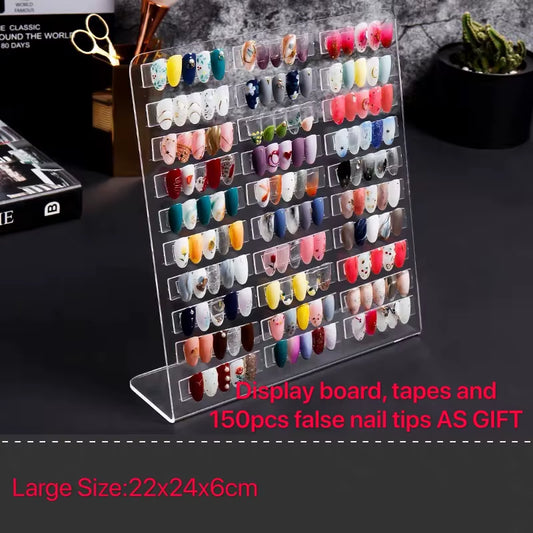 Professional Model Nail Display Board Acrylic Nail Color Card Nail Gel Polish Display Book Chart False Nail Display Rack