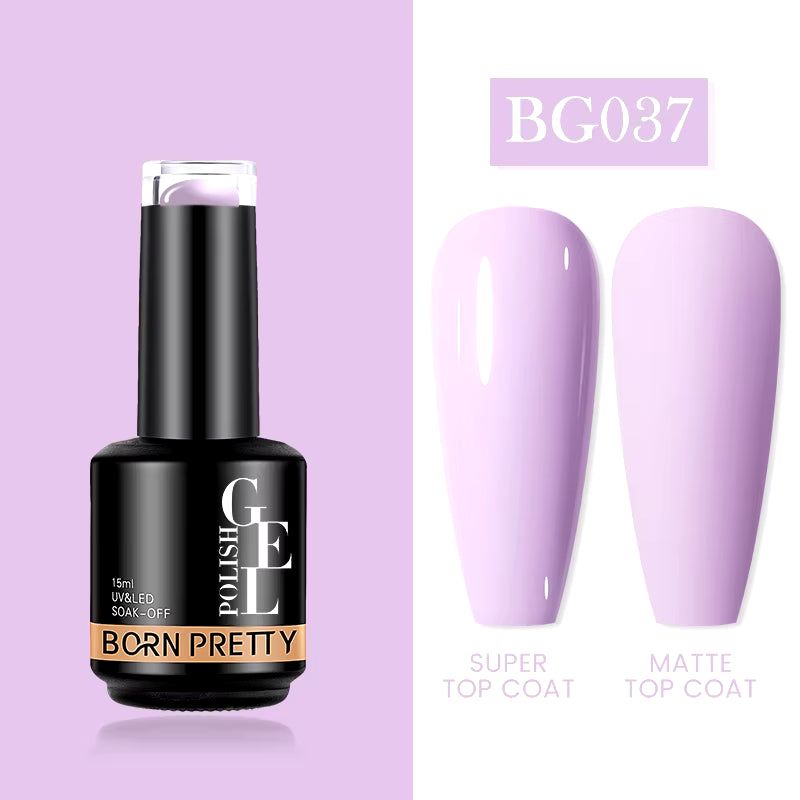 Milky Pink Rubber Base Gel Nail Polish Glitter 15Ml Semi-Permanent Varnish Soak off Self Leveling UV LED Gel