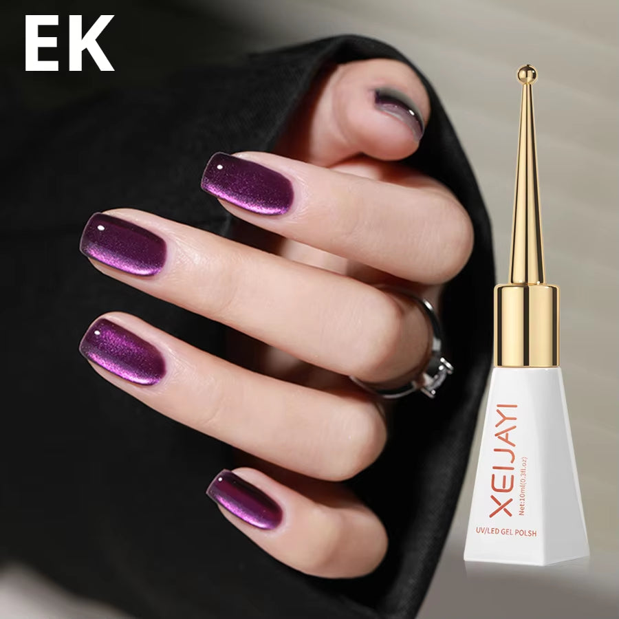 Magnetic Gel Purple Color Reflective Glitter Cat Eye Gel Polish 자석젤 Semi-Permanent Nail Polish UV Venalisa for Manicure