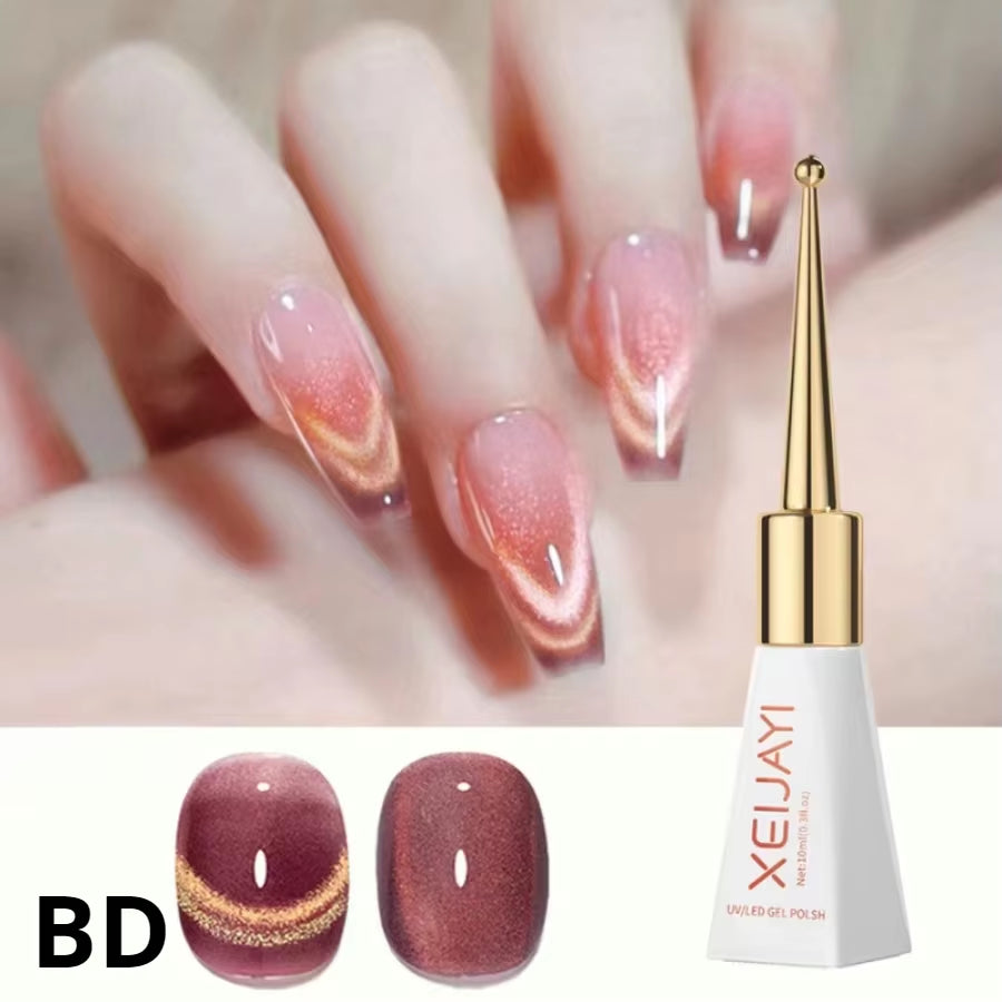 Magnetic Gel Purple Color Reflective Glitter Cat Eye Gel Polish 자석젤 Semi-Permanent Nail Polish UV Venalisa for Manicure