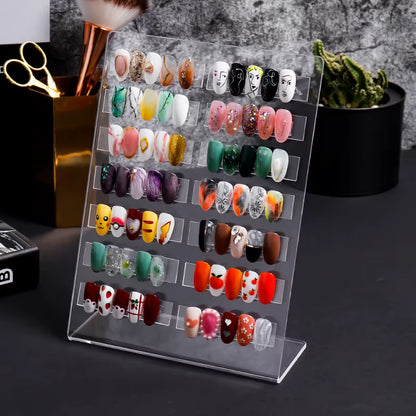 Professional Model Nail Display Board Acrylic Nail Color Card Nail Gel Polish Display Book Chart False Nail Display Rack