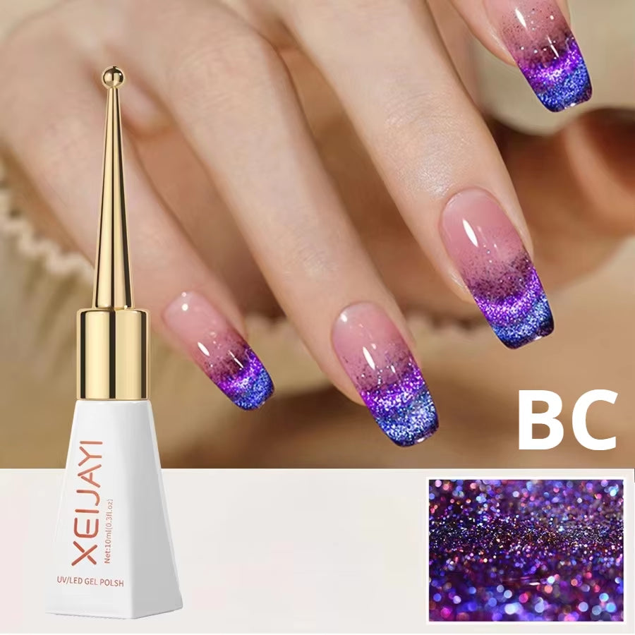 Magnetic Gel Purple Color Reflective Glitter Cat Eye Gel Polish 자석젤 Semi-Permanent Nail Polish UV Venalisa for Manicure