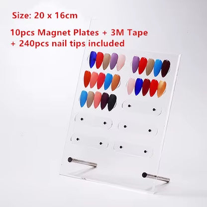 Professional Model Nail Display Board Acrylic Nail Color Card Nail Gel Polish Display Book Chart False Nail Display Rack