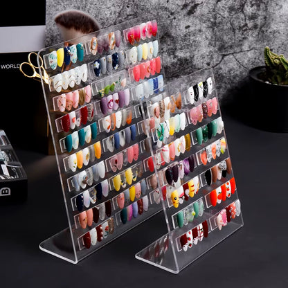 Professional Model Nail Display Board Acrylic Nail Color Card Nail Gel Polish Display Book Chart False Nail Display Rack